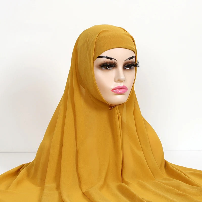 Hijab en mousseline avec bonnet Soraya™
