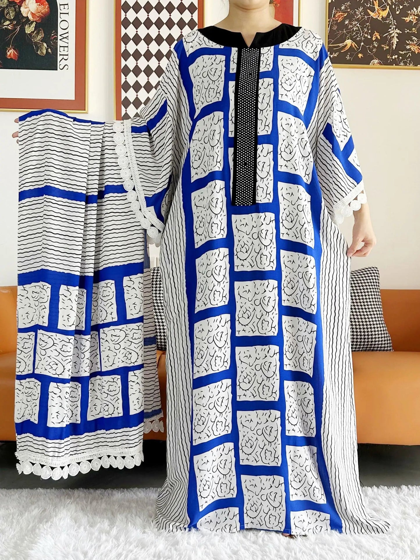 Robe Africaine - AfricanLadyDress™ - Recto Bleu - To Noor