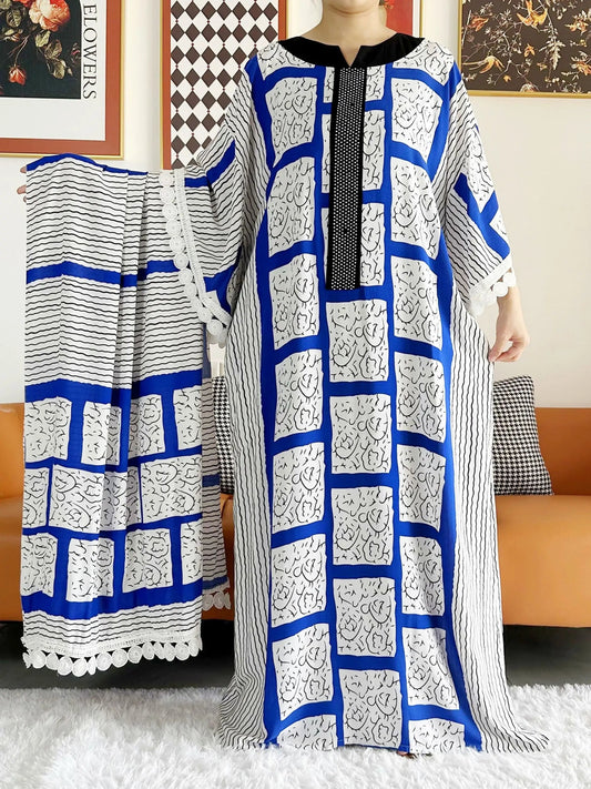 Robe Africaine - AfricanLadyDress™ - Recto Bleu - To Noor