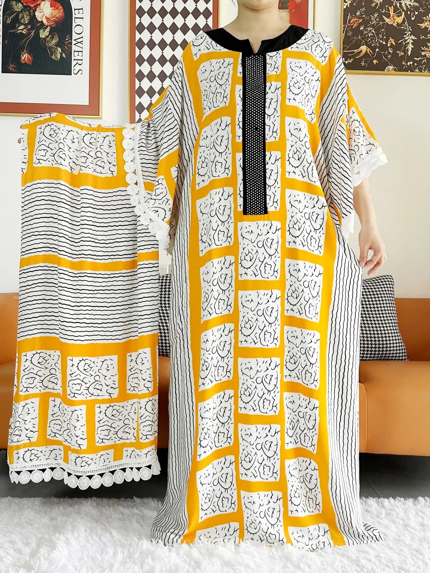 Robe Africaine - AfricanLadyDress™ - Recto Jaune - To Noor